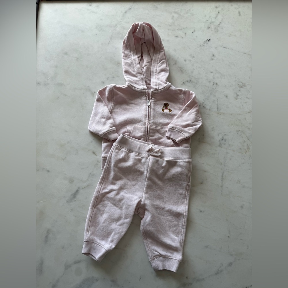 Ralph Lauren Soft Pink Baby Hoodie Set